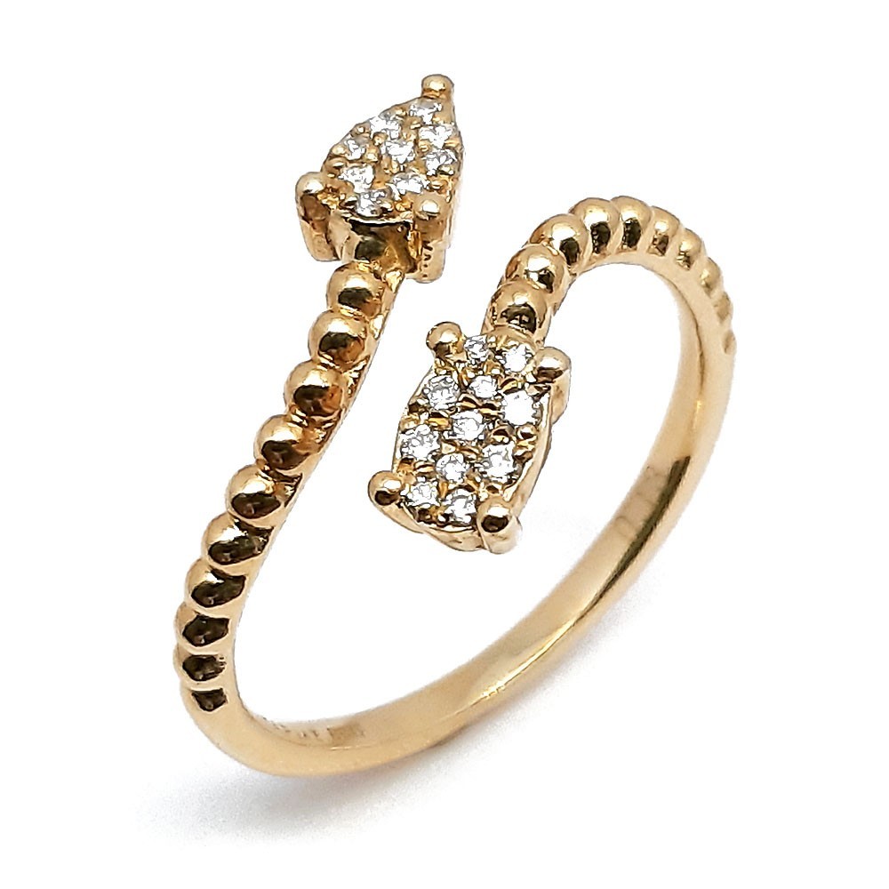 Damenring, Gelbgold 585 mit 0,13 ct Diamanten (V000035)