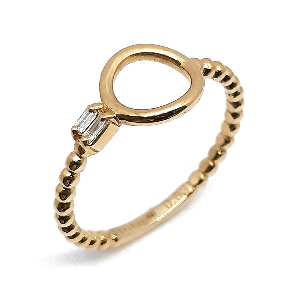 Damenring, Gelbgold 585 mit 0,03 ct Diamanten (V000047)