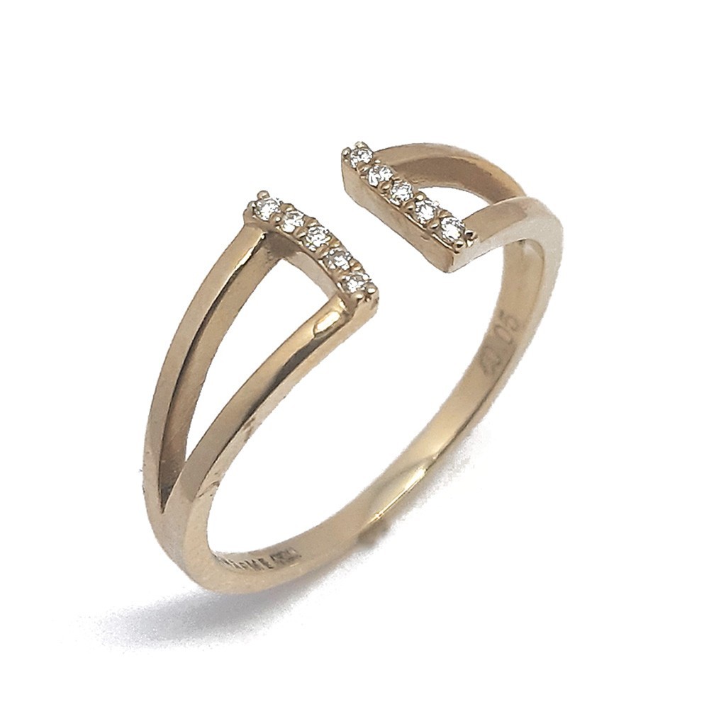 Damenring, Gelbgold 585 mit 0,05 ct Diamanten (V000031)