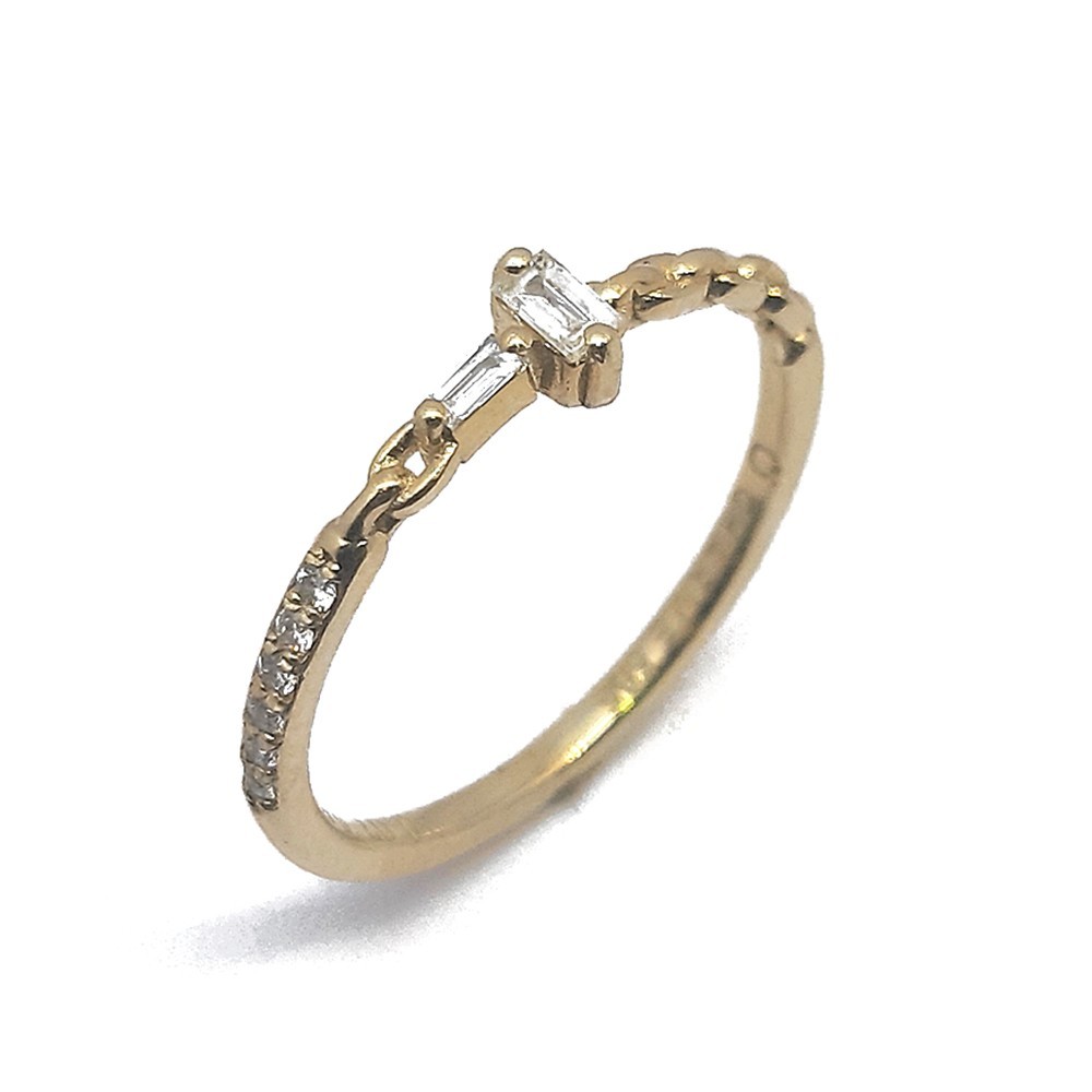 Damenring, Gelbgold 585 mit 0,10 ct Diamanten (V000056)