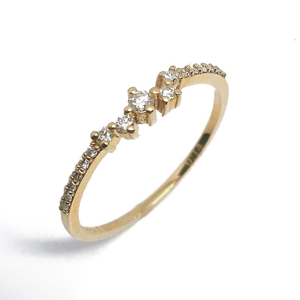 Damenring, Gelbgold 585 mit 0,14 ct Diamanten (V000038)