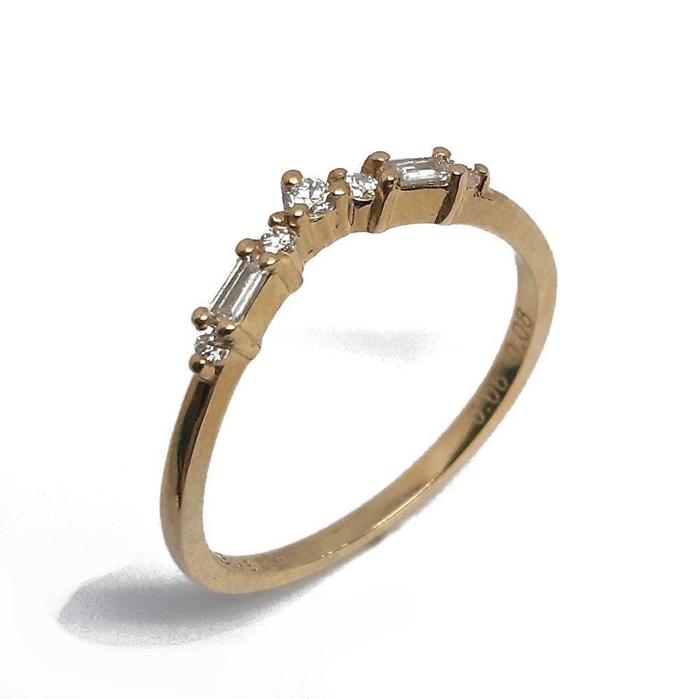 Damenring, Gelbgold 585 mit 0,10 ct Diamanten (V000049)