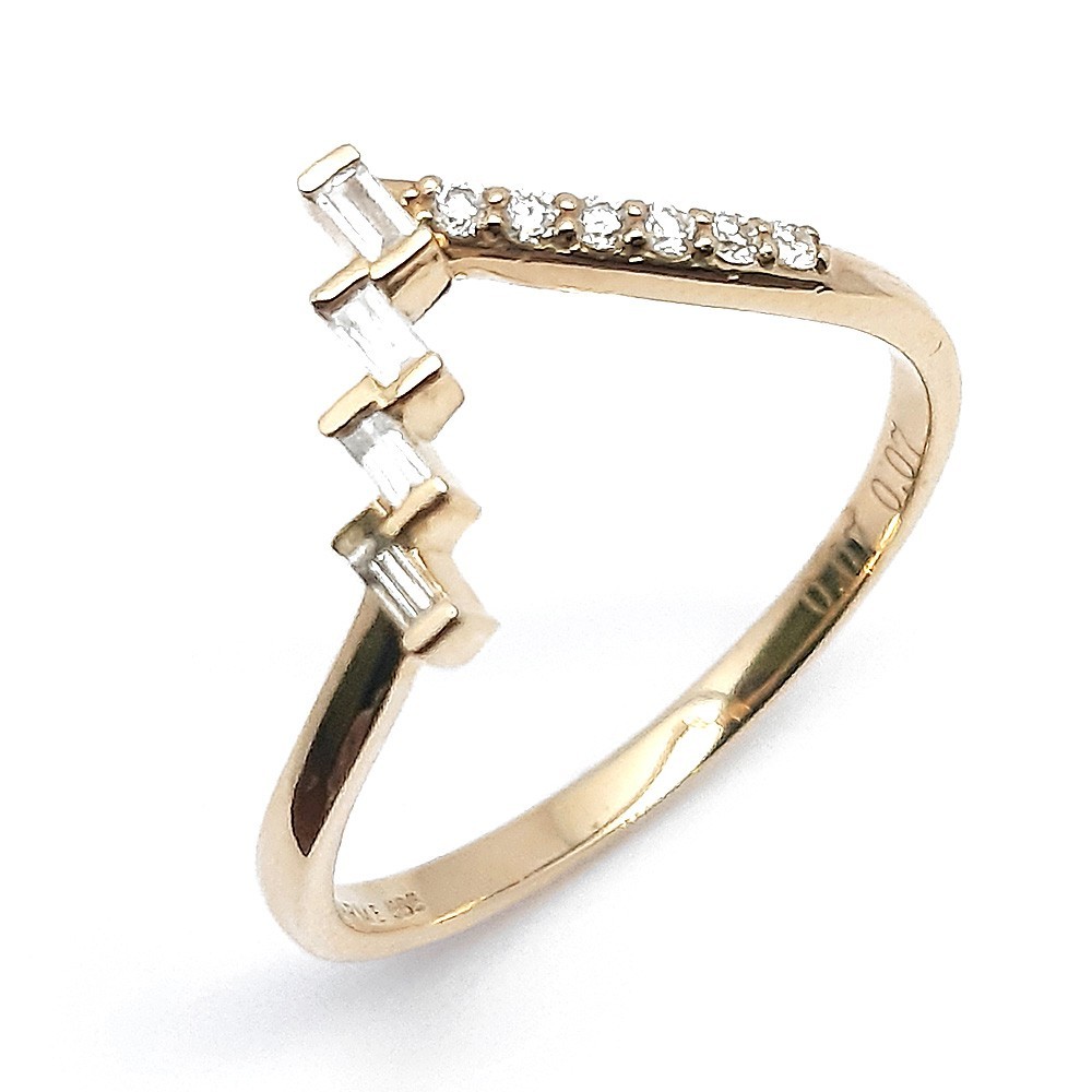 Damenring, Gelbgold 585 mit 0,12 ct Diamanten (V000111)
