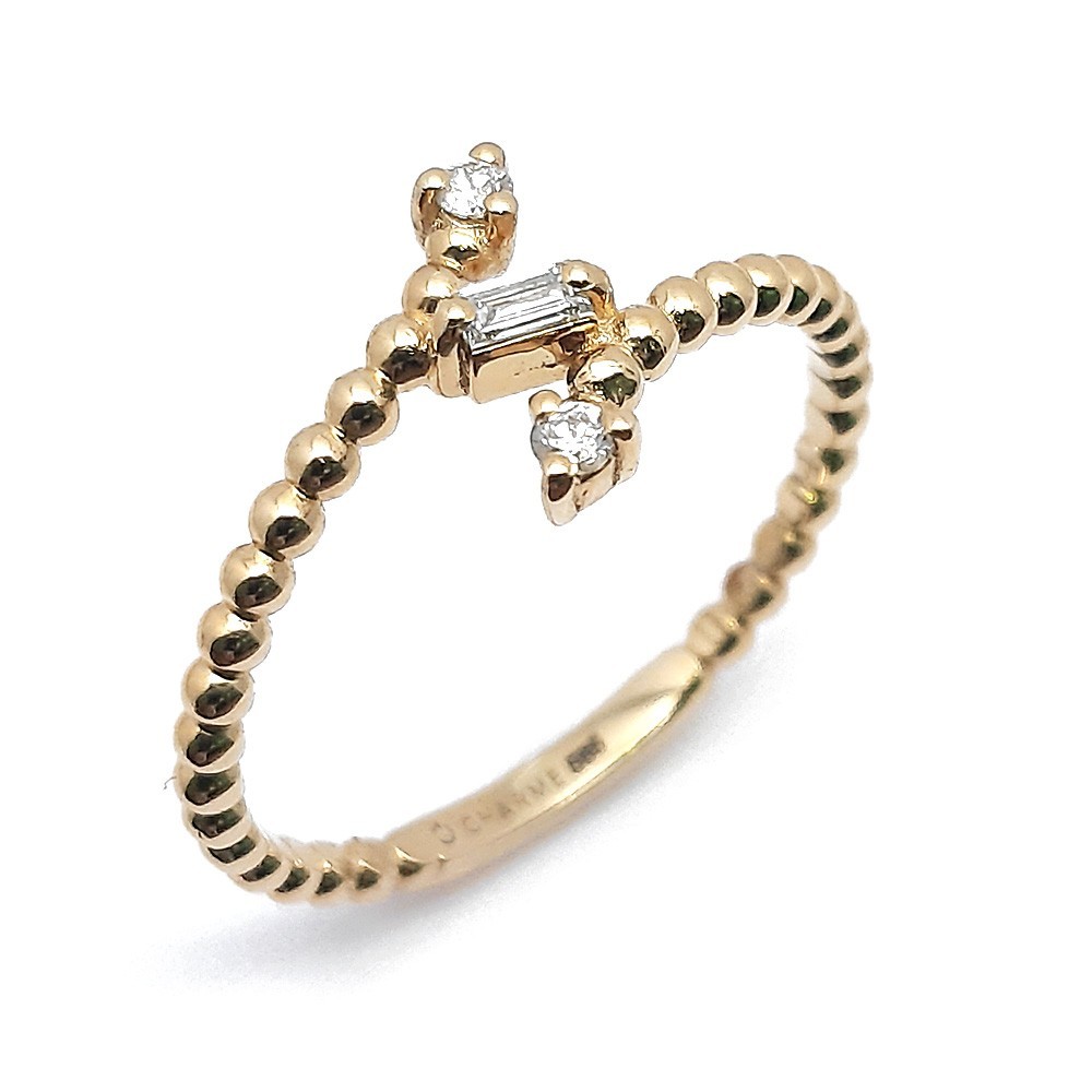 Damenring, Gelbgold 585 mit 0,08 ct Diamanten (V000051)