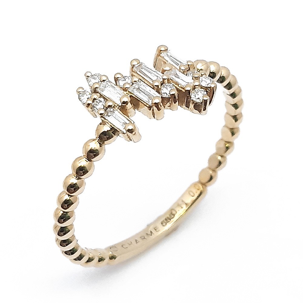 Damenring, Gelbgold 585 mit 0,19 ct Diamanten (V000115)