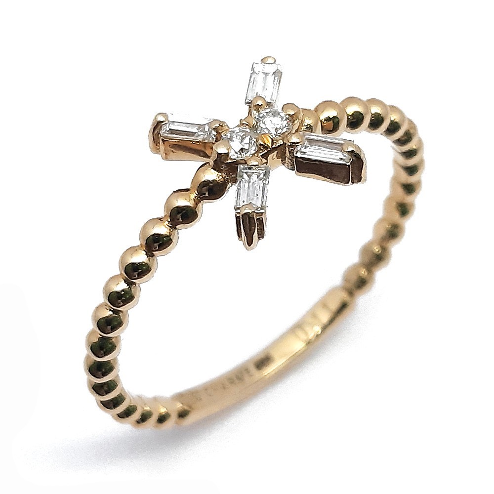 Damenring, Gelbgold 585 mit 0,14 ct Diamanten (V000055)