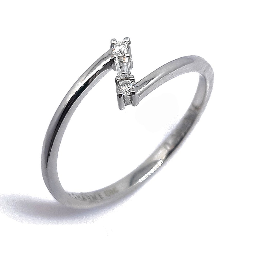 Damenring, Weißgold 585 mit Diamanten (V000044)