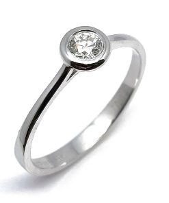 Verlobungsring Weißgold 585 mit 0,14 ct Diamanten – P000517