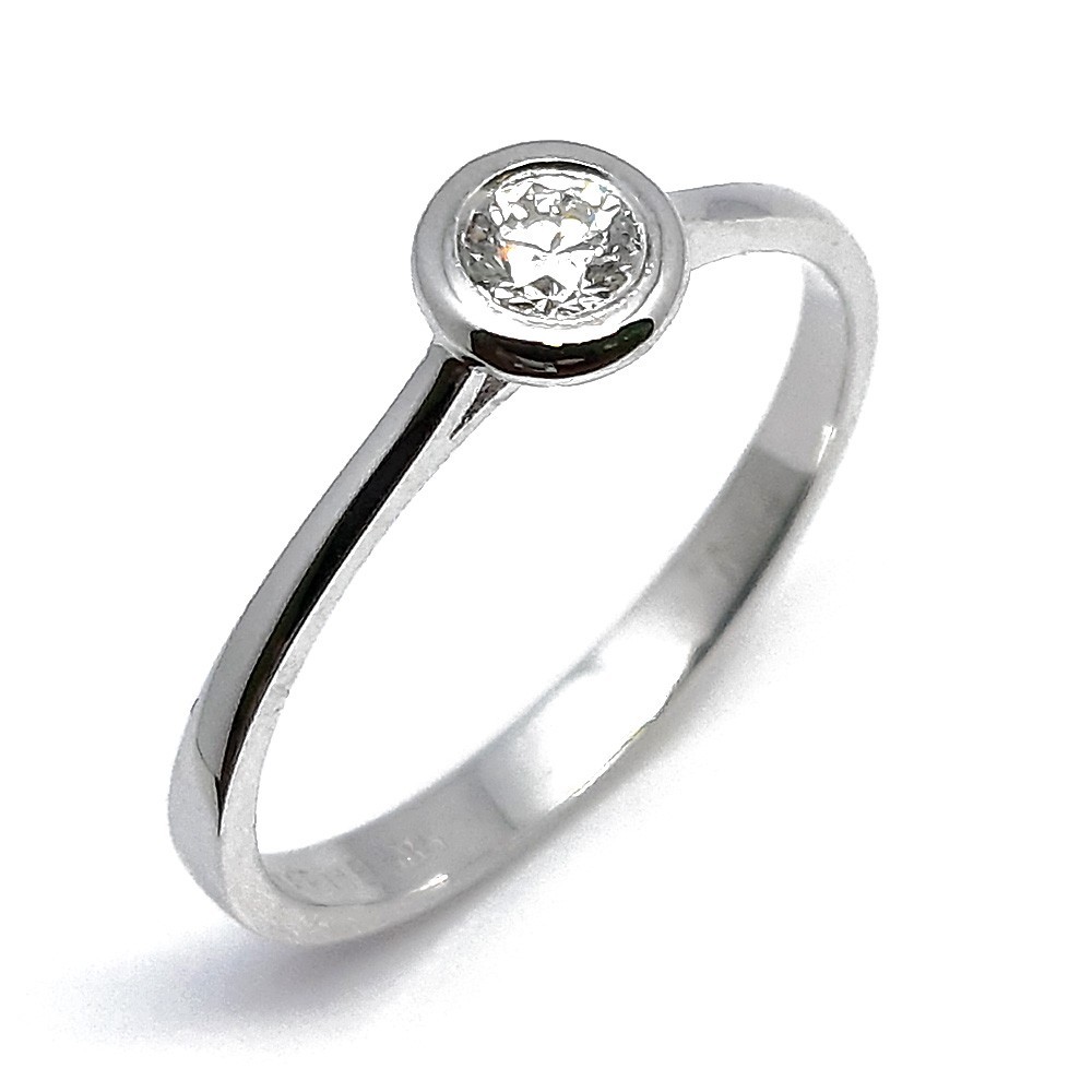 Damenring, Antragsring, Weißgold 585, mit 0,14 ct Diamanten (P000517)