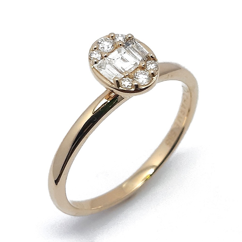Damenring, Gelbgold 585 mit 0,22 ct Diamanten (P000596)