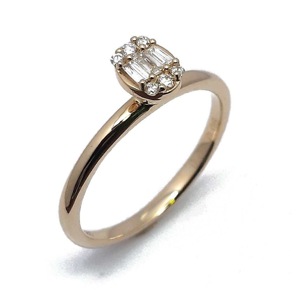 Damenring, Gelbgold 585 mit 0,12 ct Diamanten (P000591)