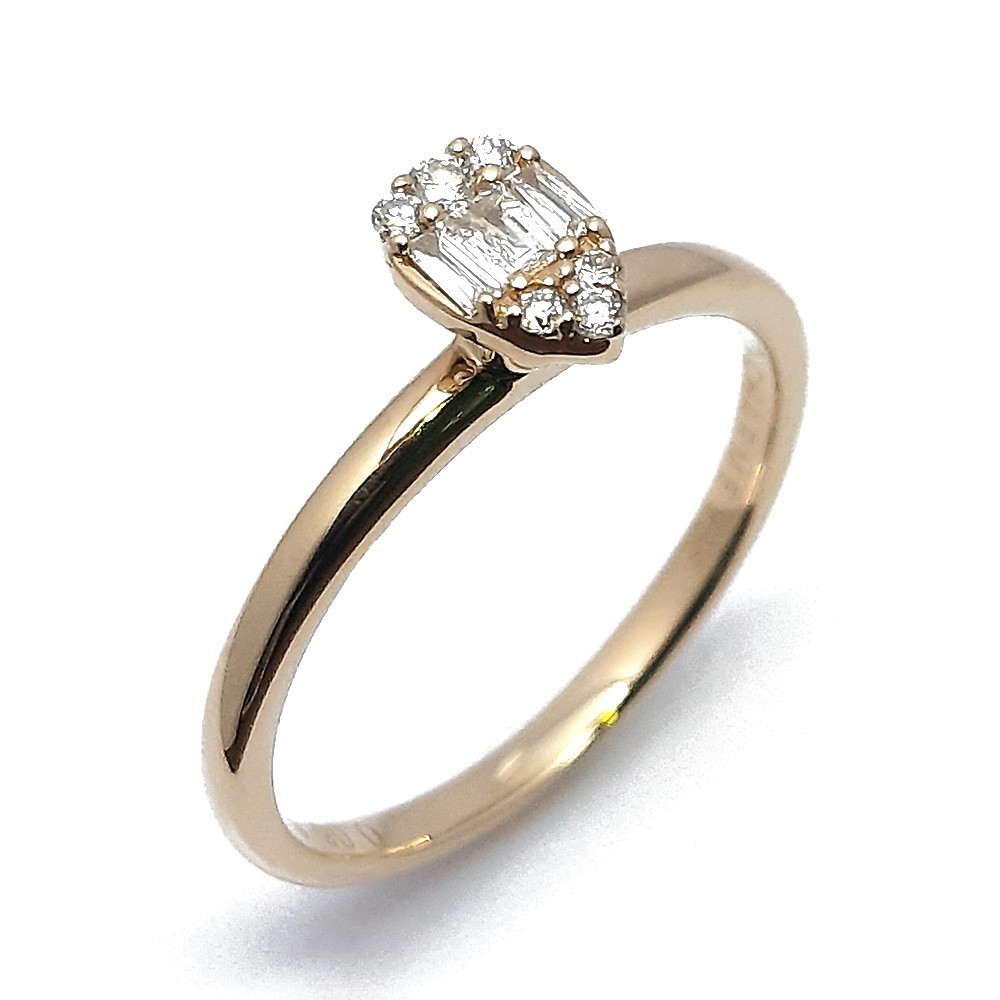 Damenring, Gelbgold 585 mit 0,12 ct Diamanten (P000599)