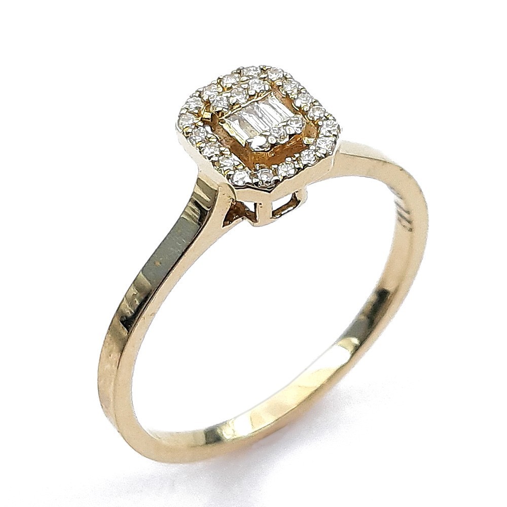 Damenring, Gelbgold 585 mit 0,13 ct Diamanten (P000619)