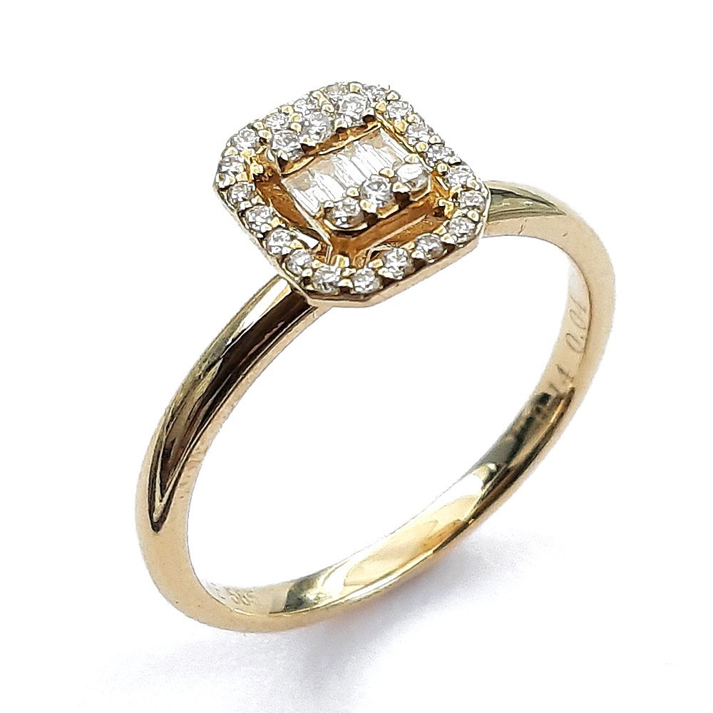 Damenring, Gelbgold 585 mit 0,18 ct Diamanten (P000587)