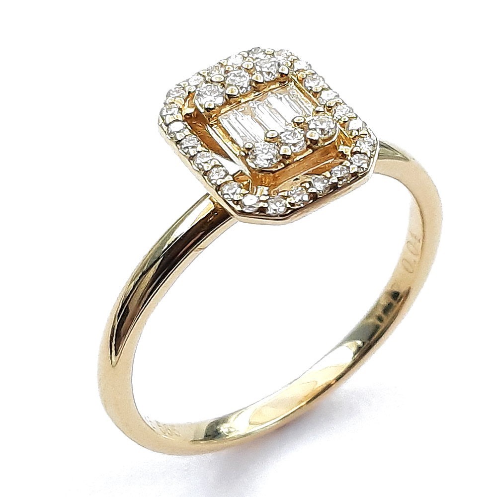 Damenring, Gelbgold 585 mit 0,21 ct Diamanten (P000586)