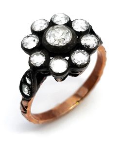 Retro-Ring Rotgold 333 / Silber 925 mit 0,88 ct Diamanten – FE00036