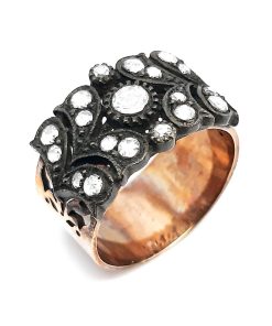 Retro-Ring Rotgold 333 / Silber 925 mit 0,58 ct Diamanten – FE00024