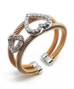 Herzform Damenring Gelbgold 750 mit Diamanten – FP00035