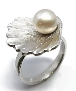 Damenring Weißgold 585 mit Perle – CDR001
