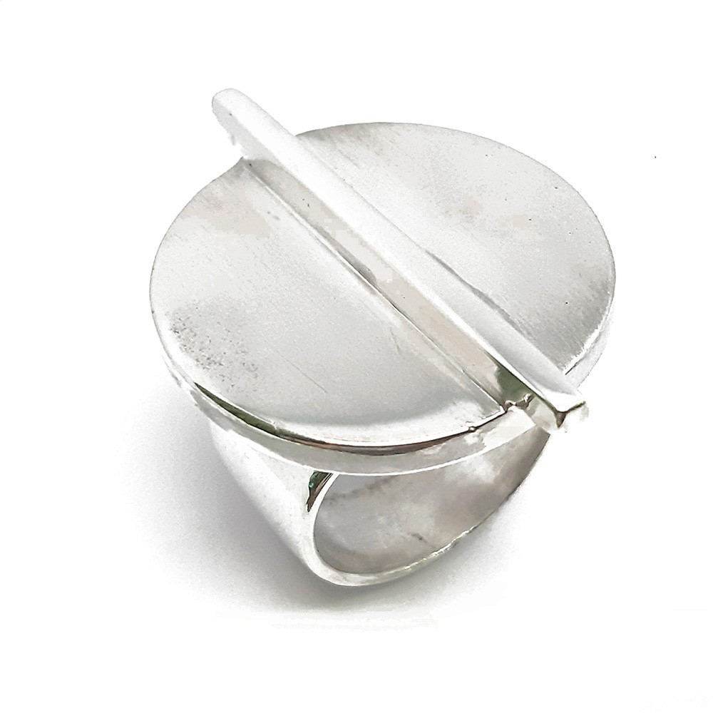 Damenring, Weißgold 585, geteilte Welt (CDR006)