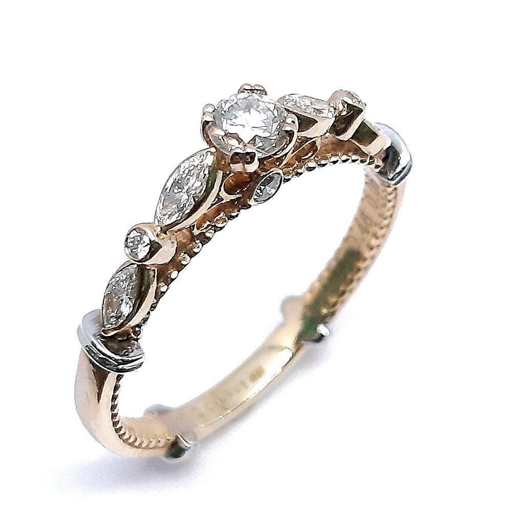 Damenring, Gelbgold 585 mit 0,52 ct Diamanten (P000409)