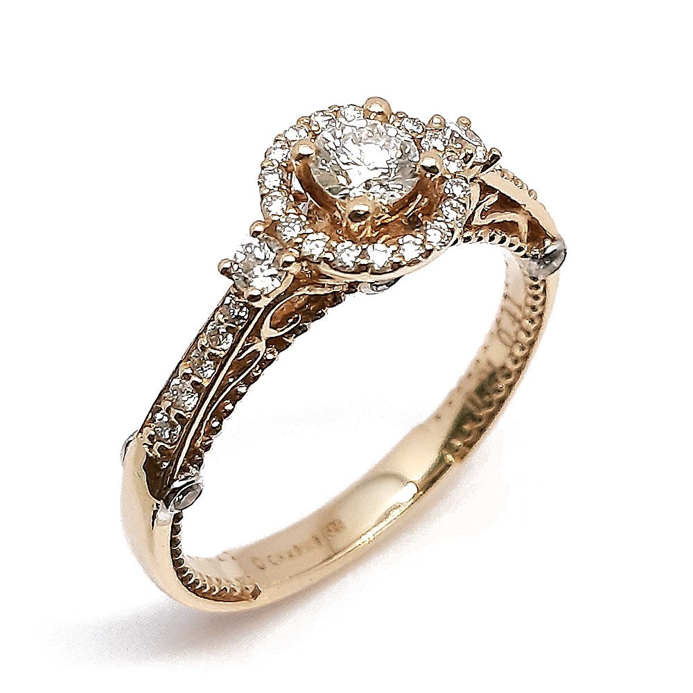Damenring, Gelbgold 585 mit 0,62 ct Diamanten (P000414)
