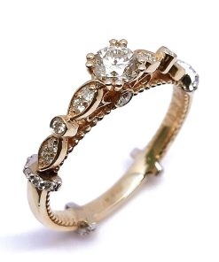 Damenring Gelbgold 585 mit 0,50 ct Diamanten – P000408