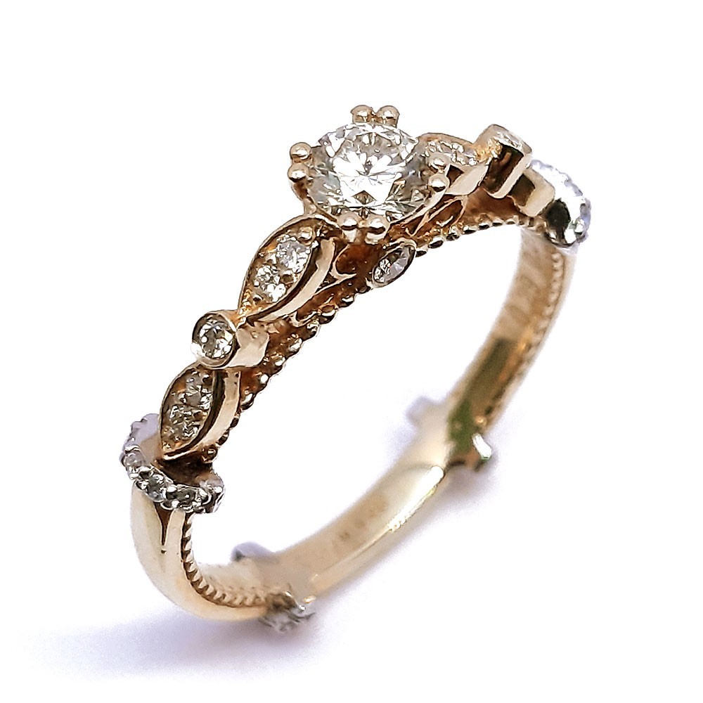 Damenring, Gelbgold 585 mit 0,50 ct Diamanten (P000408)