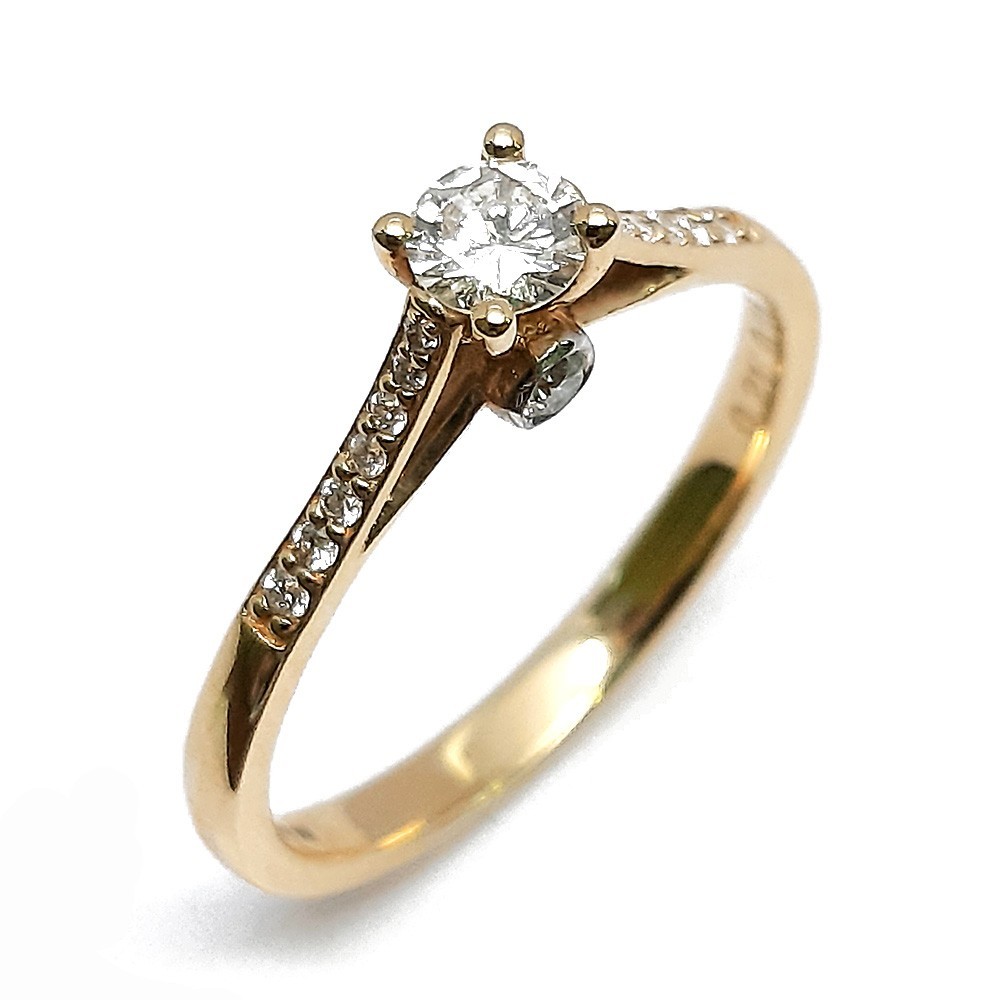 Damenring, Gelbgold 585 mit 0,37 ct Diamanten (P000413)