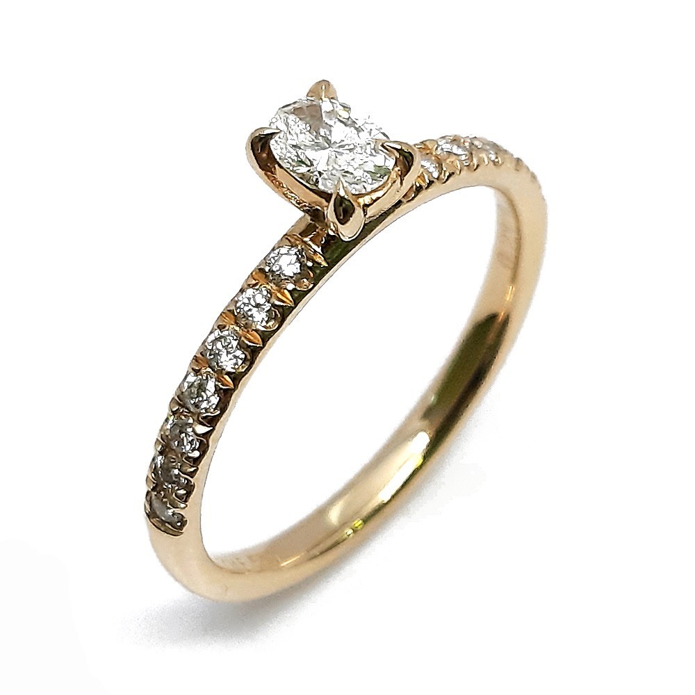 Damenring, Gelbgold 585 mit 0,43 ct Diamanten (P000370)