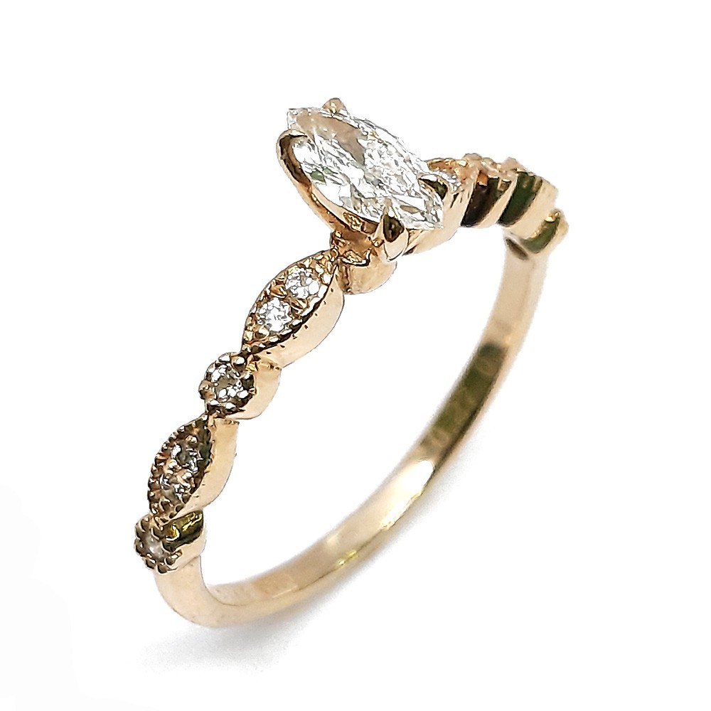 Damenring, Gelbgold 585 mit 0,41 ct Diamanten (P000162)