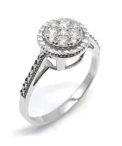 Damenring Weißgold 585 mit 0,19 ct Diamanten – V000073