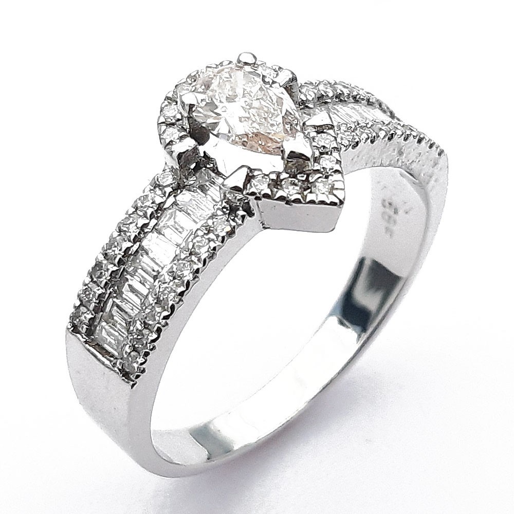 Damenring, Weißgold 585 mit 0,75 ct Diamanten (P000308)