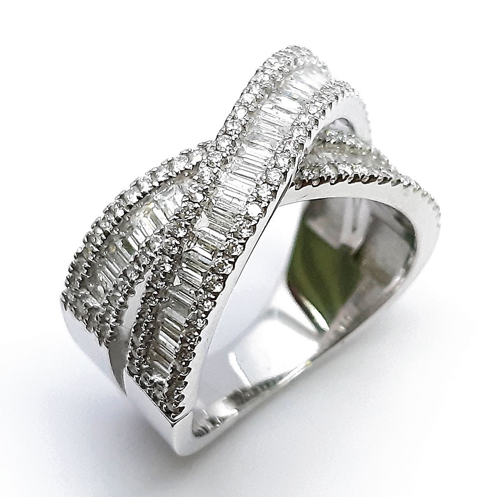 Damenring, Diamantring, Weissgold 585, mit 1,70 ct Diamanten (P000306)
