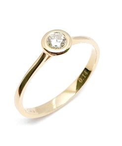 Verlobungsring Gelbgold 585 mit 0,14 ct Diamanten – P000519