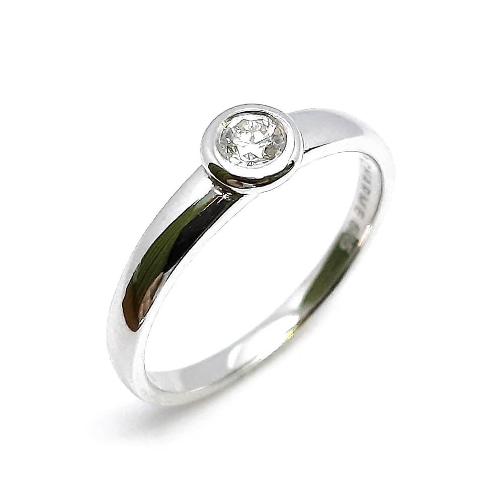 Damenring, Antragsring, Weißgold 585, mit 0,14 ct Diamanten (P000520)