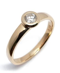 Verlobungsring Gelbgold 585 mit 0,19 ct Diamanten – P000528