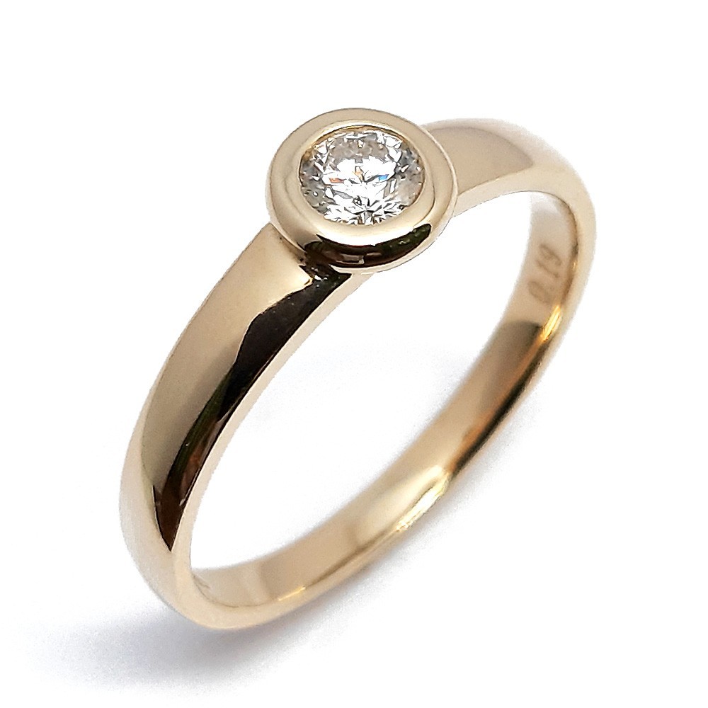 Damenring, Antragsring, Gelbgold 585, mit 0,19 ct Diamanten (P000528)