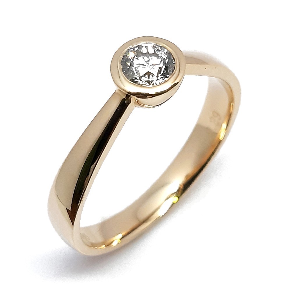 Damenring, Antragsring, Gelbgold 585, mit 0,29 ct Diamanten (P000265)