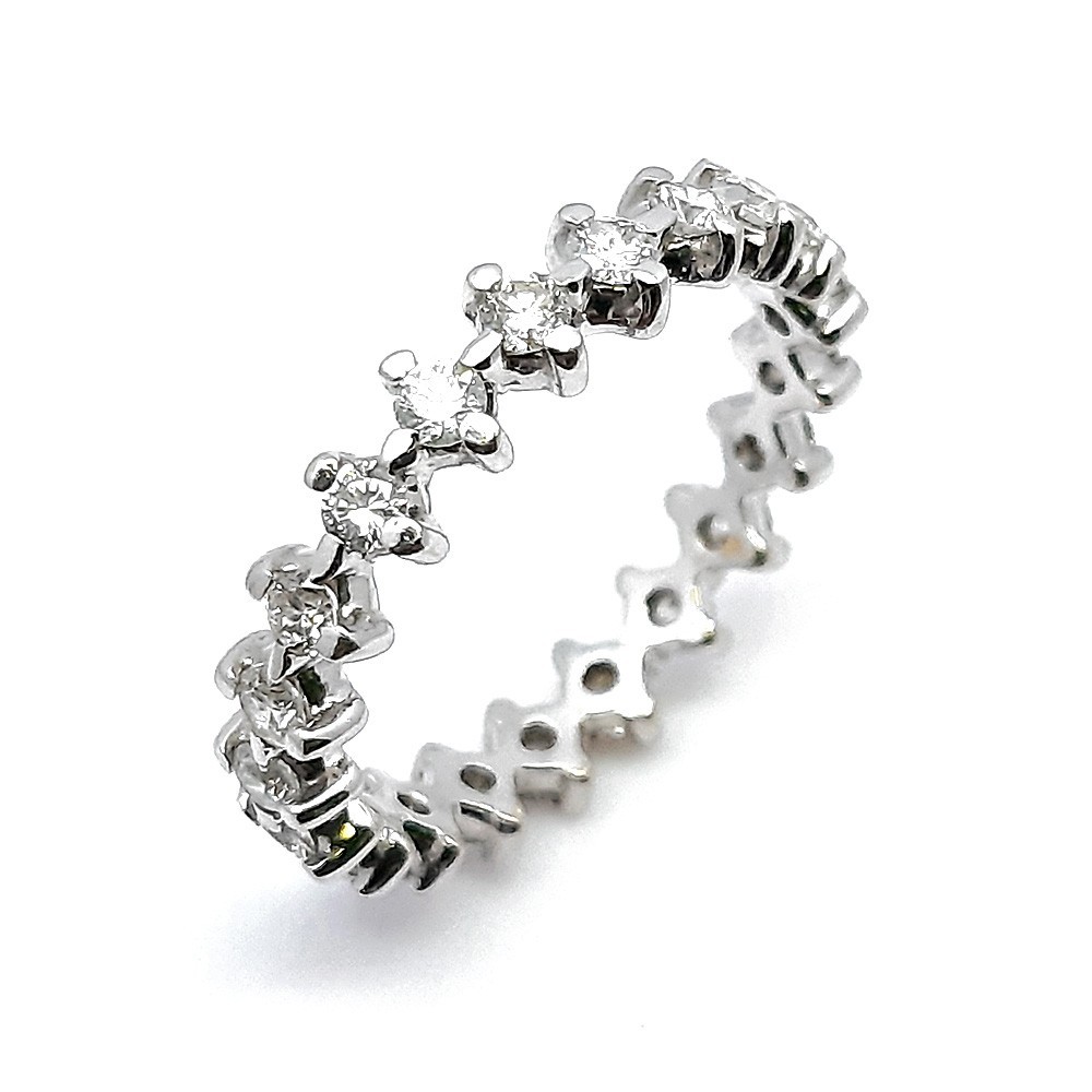 Memoire Ring, Antragsring, Weißgold 750, mit 0,96 ct Diamanten (FP00066)