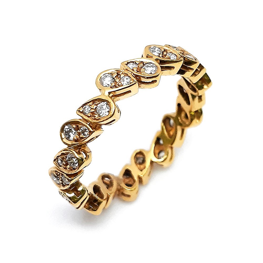 Memoire Ring, Antragsring, Gelbgold 585, mit 0,80 ct Diamanten (FP00036)