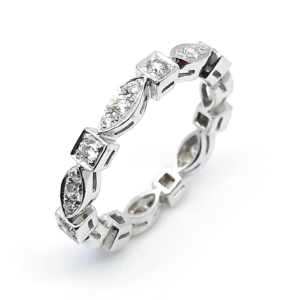 Memoire Ring, Antragsring, Weißgold 750, mit 0,53 ct Diamanten (FP00064)
