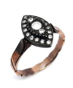 Retro-Ring Rotgold 333 / Silber 925 mit 0,31 ct Diamanten – FE00029