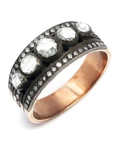 Retro-Ring Rotgold 333 / Silber 925 mit 0,72 ct Diamanten – FE00030