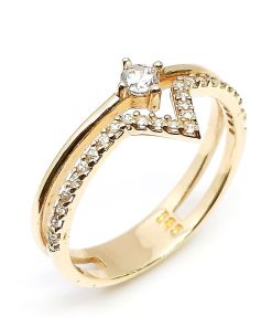 Damenring Gelbgold 585 mit Zirkonia – A001042