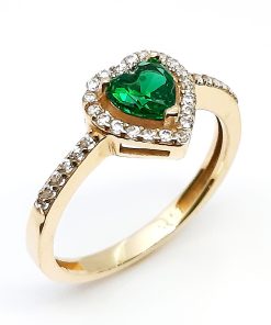 Herzform Damenring Gelbgold 585 mit Zirkonia – A000575